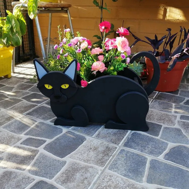 KittyKraft Cat-Shaped DIY Garden Pot-Black-State of Style