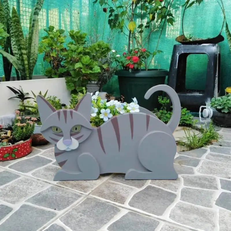 KittyKraft Cat-Shaped DIY Garden Pot-Ginger Silver-State of Style