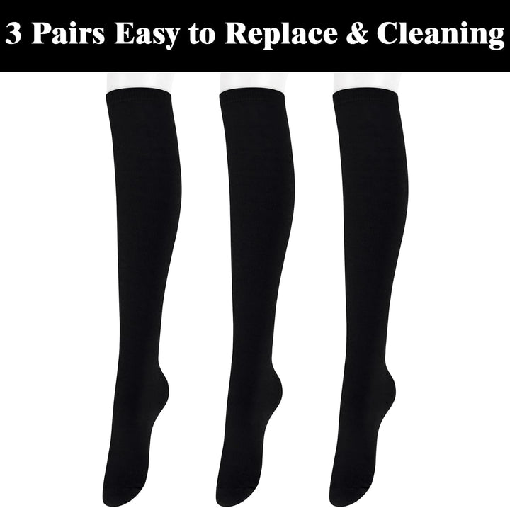 Knee High Socks - Lilac-3 pairs black-State of Style