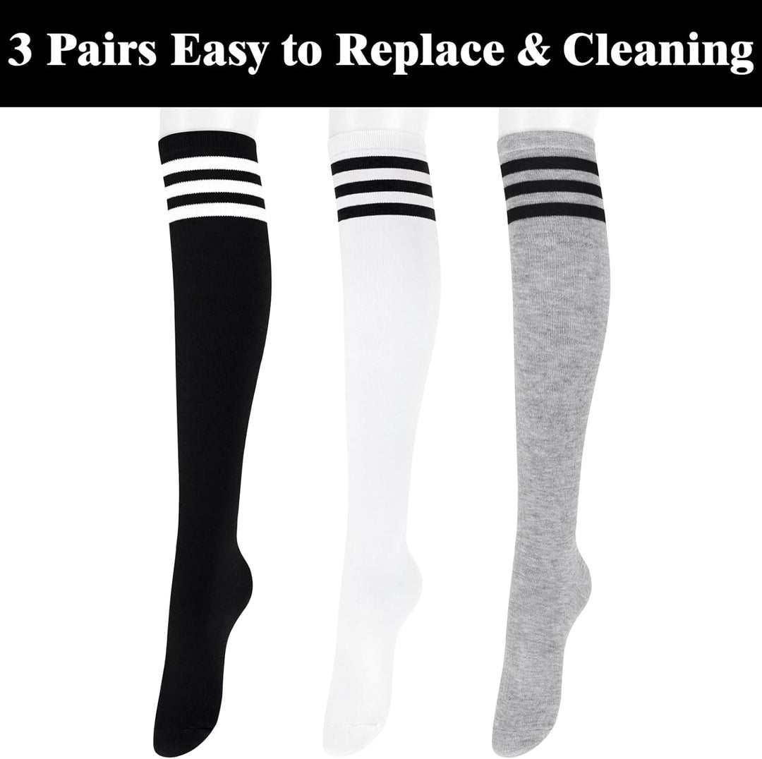 Knee High Socks - Lilac-3 pairs black-State of Style