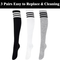 Knee High Socks - Lilac-3 pairs black-State of Style