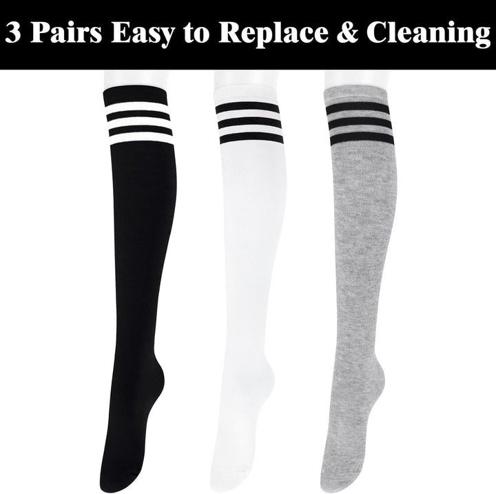 Knee High Socks - Lilac-3 pairs black-State of Style