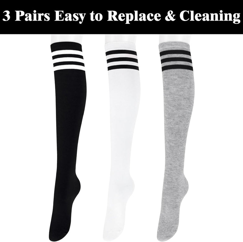 Knee High Socks - Lilac-3 pairs black-State of Style