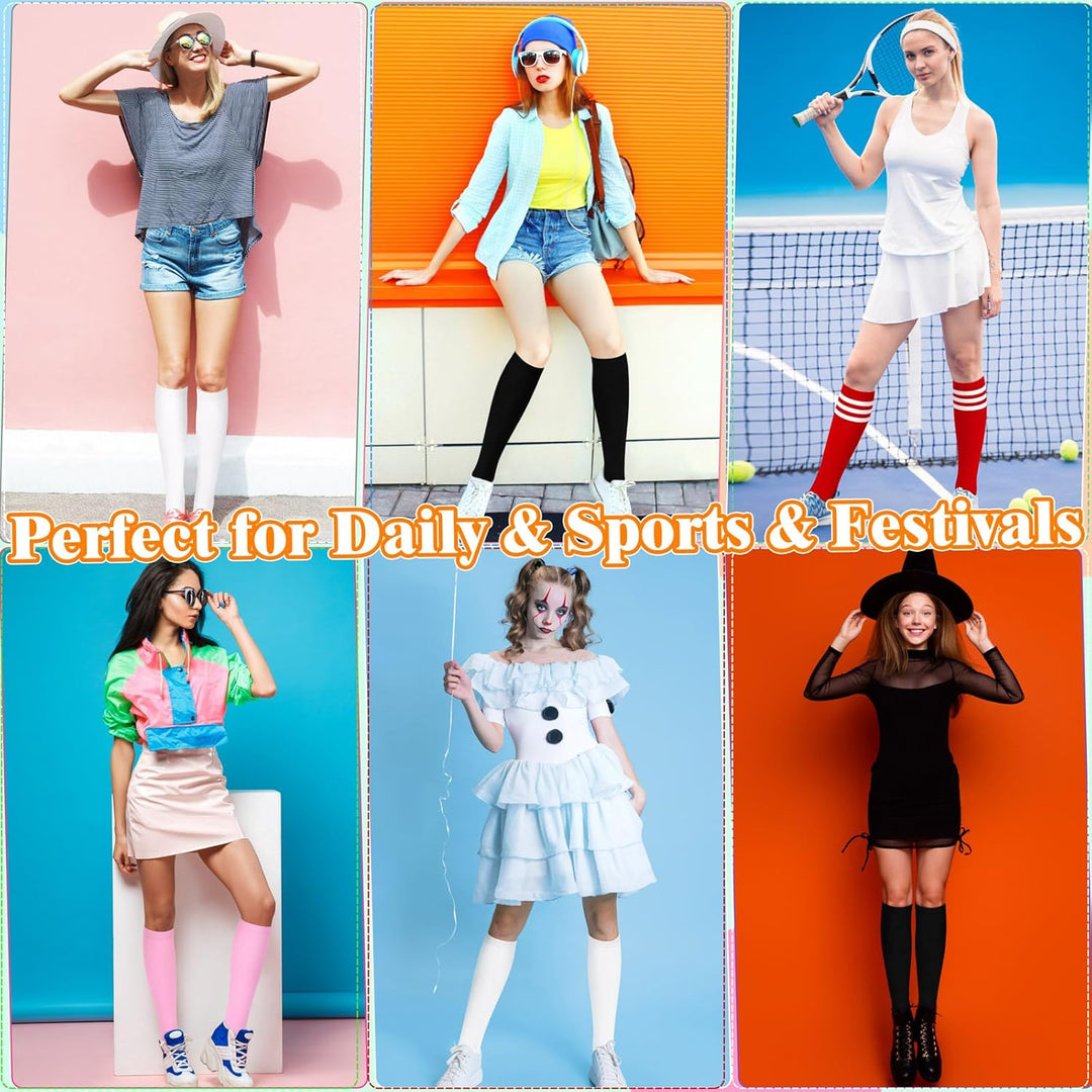 Knee High Socks - Lilac-3 pairs black-State of Style