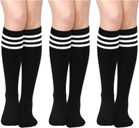 Knee High Socks - Lilac-3 pairs black-State of Style