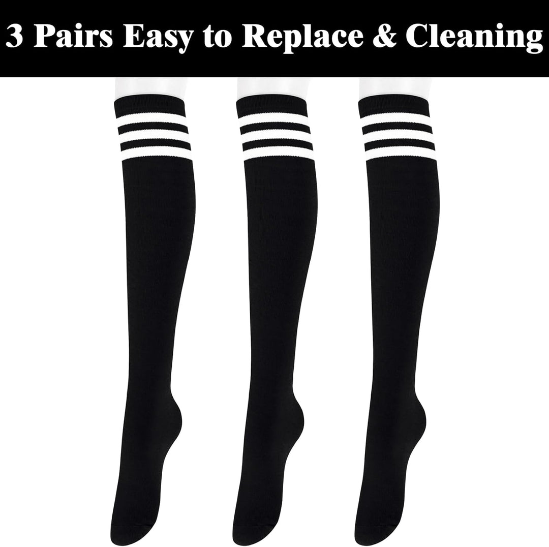 Knee High Socks - Lilac-3 pairs black-State of Style