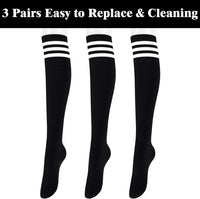 Knee High Socks - Lilac-3 pairs black-State of Style