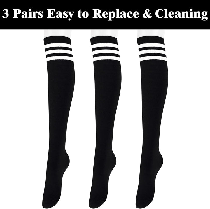 Knee High Socks - Lilac-3 pairs black-State of Style