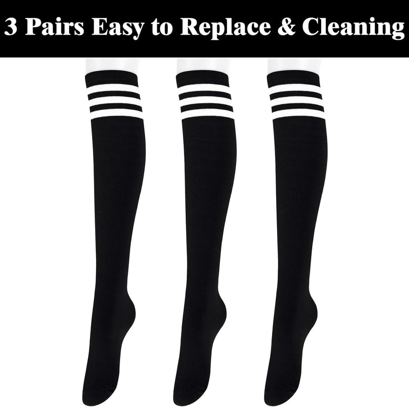 Knee High Socks - Lilac-3 pairs black-State of Style