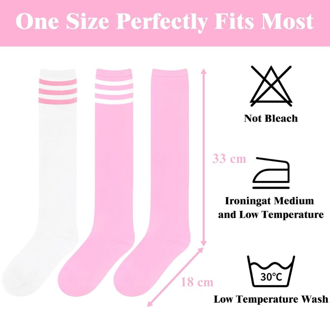 Knee High Socks - Lilac-3 pairs black-State of Style