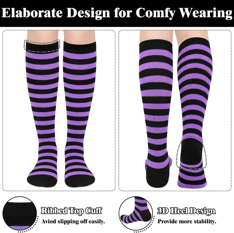 Knee High Socks - Lilac-3 pairs black-State of Style