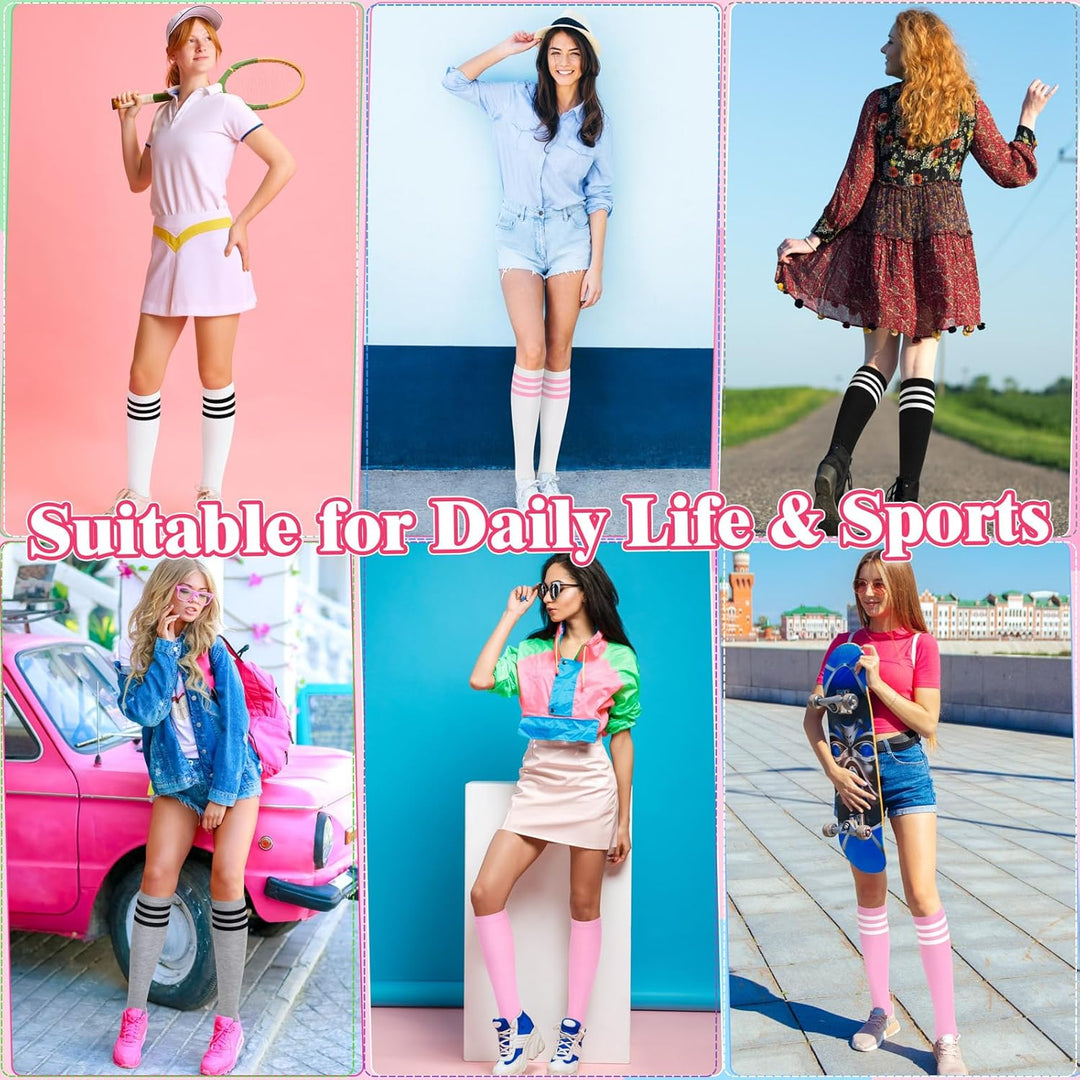 Knee High Socks - Lilac-3 pairs black-State of Style