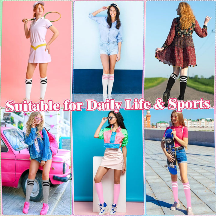 Knee High Socks - Lilac-3 pairs black-State of Style