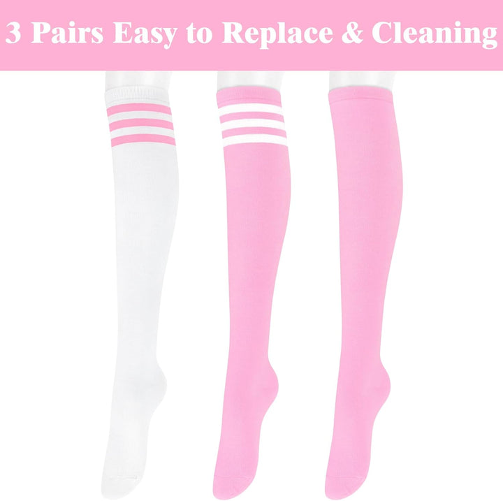 Knee High Socks - Lilac-3 pairs black-State of Style