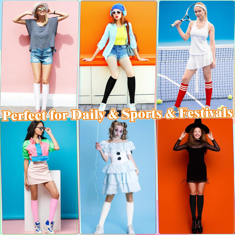 Knee High Socks - Lilac-3 pairs black-State of Style