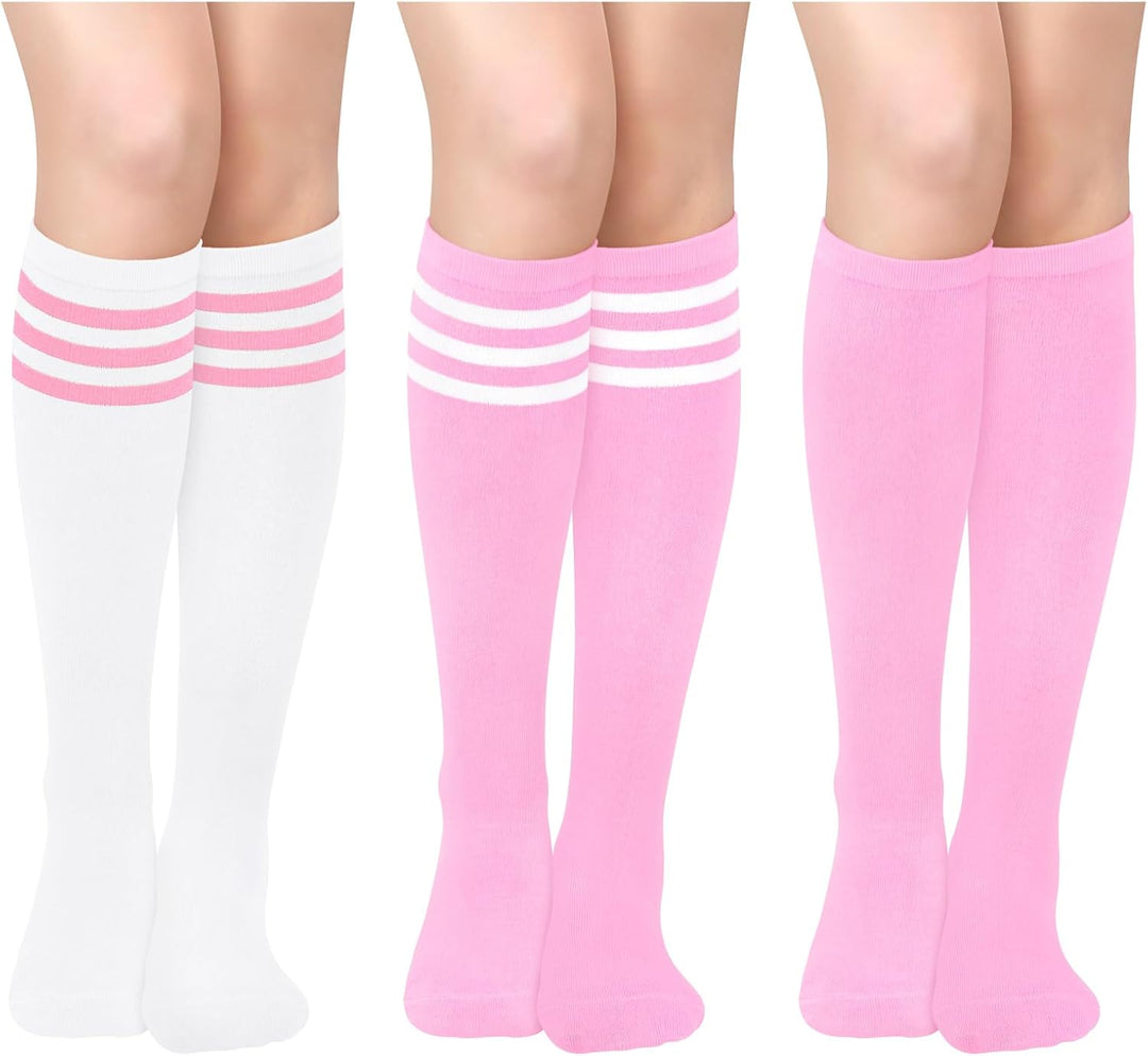 Knee High Socks - Lilac-3 pairs pink-State of Style