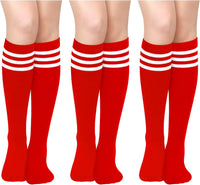 Knee High Socks - Lilac-3 pairs Red/White-State of Style