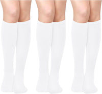 Knee High Socks - Lilac-3 Pairs White-State of Style