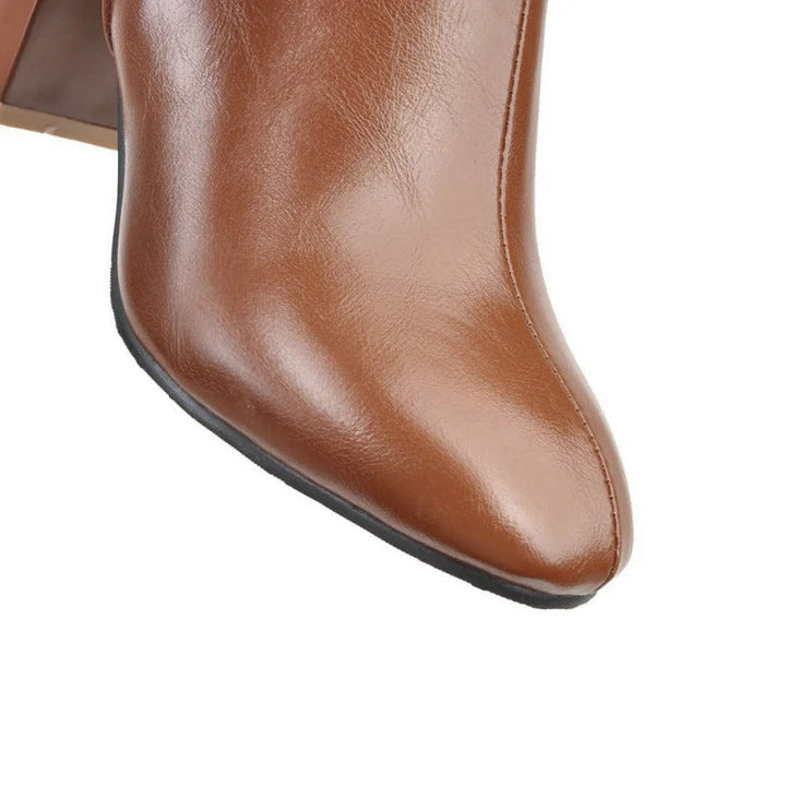 Knee-High Women's Boots with Heel - Sienna-Black-4-State of Style