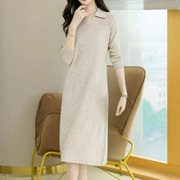 Knit Midi Dress - Mirelle-Apricot-State of Style