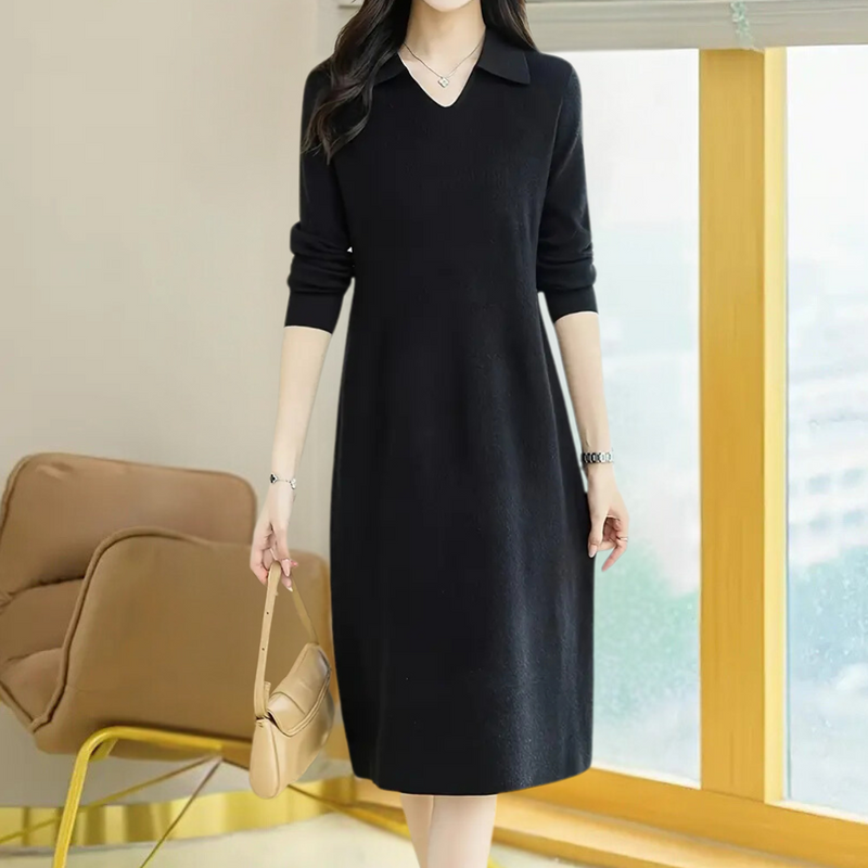 Knit Midi Dress - Mirelle-Black-State of Style