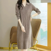 Knit Midi Dress - Mirelle-Khaki-State of Style