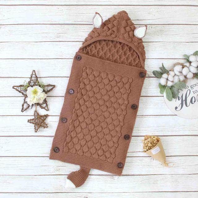 Knitted Baby Sleeping Bag – Livia-Brown-State of Style