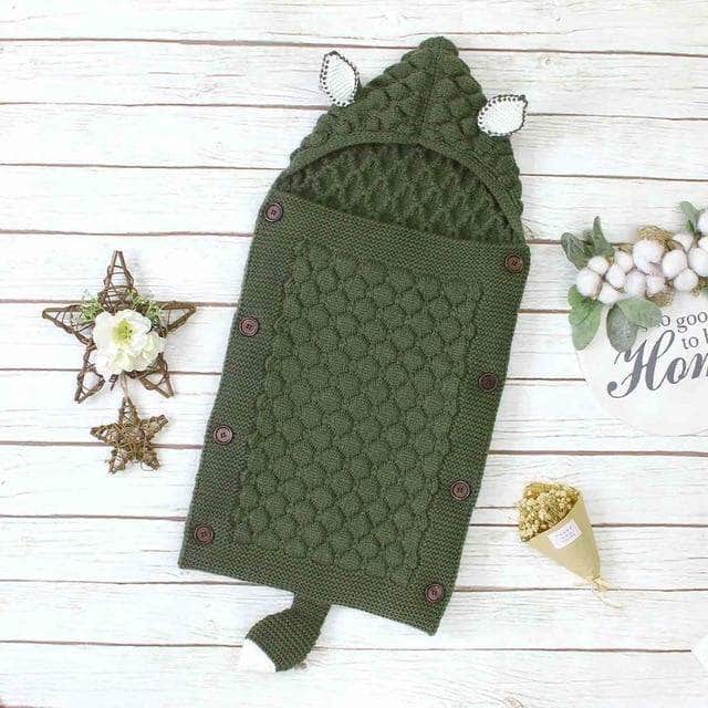 Knitted Baby Sleeping Bag – Livia-Green-State of Style