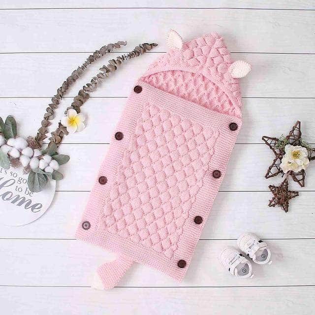 Knitted Baby Sleeping Bag – Livia-Pink-State of Style