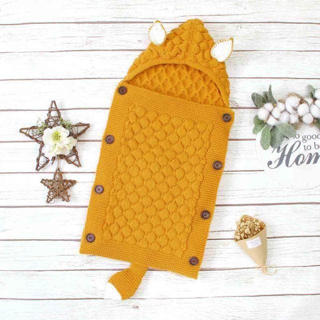 Knitted Baby Sleeping Bag – Livia-Yellow-State of Style