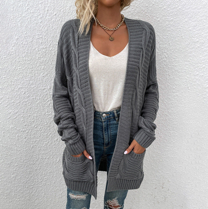 Knitted Cardigan | Chic and Comfortable-Dark Gray-S-State of Style