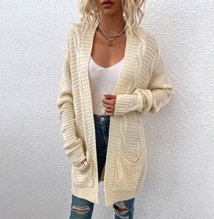 Knitted Cardigan | Chic and Comfortable-White-S-State of Style