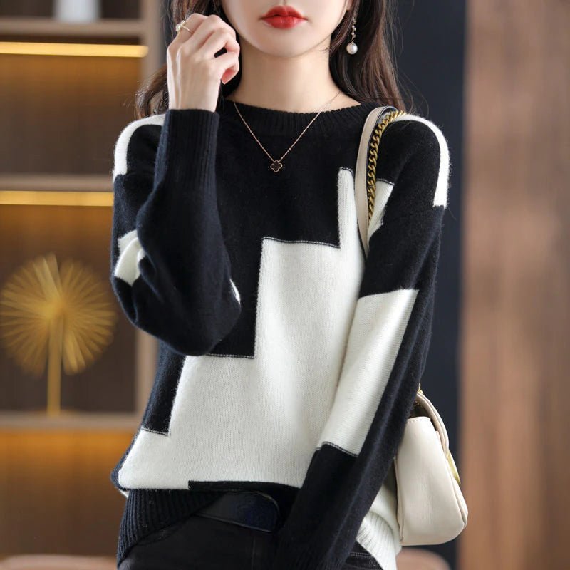 Knitted Casual Sweater - Arden-White-One size-State of Style