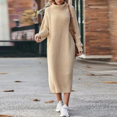 Knitted Cowl Dress for Comfort & Style - Liora-Beige-S-State of Style