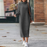 Knitted Cowl Dress for Comfort & Style - Liora-Grey-S-State of Style