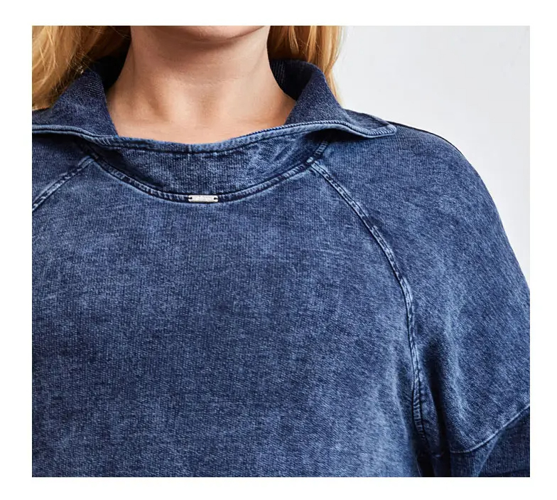Knitted Denim Jacket Curve Plus Size-Blue-L-State of Style