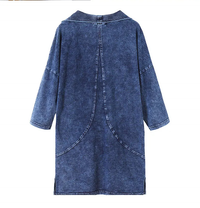 Knitted Denim Jacket Curve Plus Size-Blue-L-State of Style