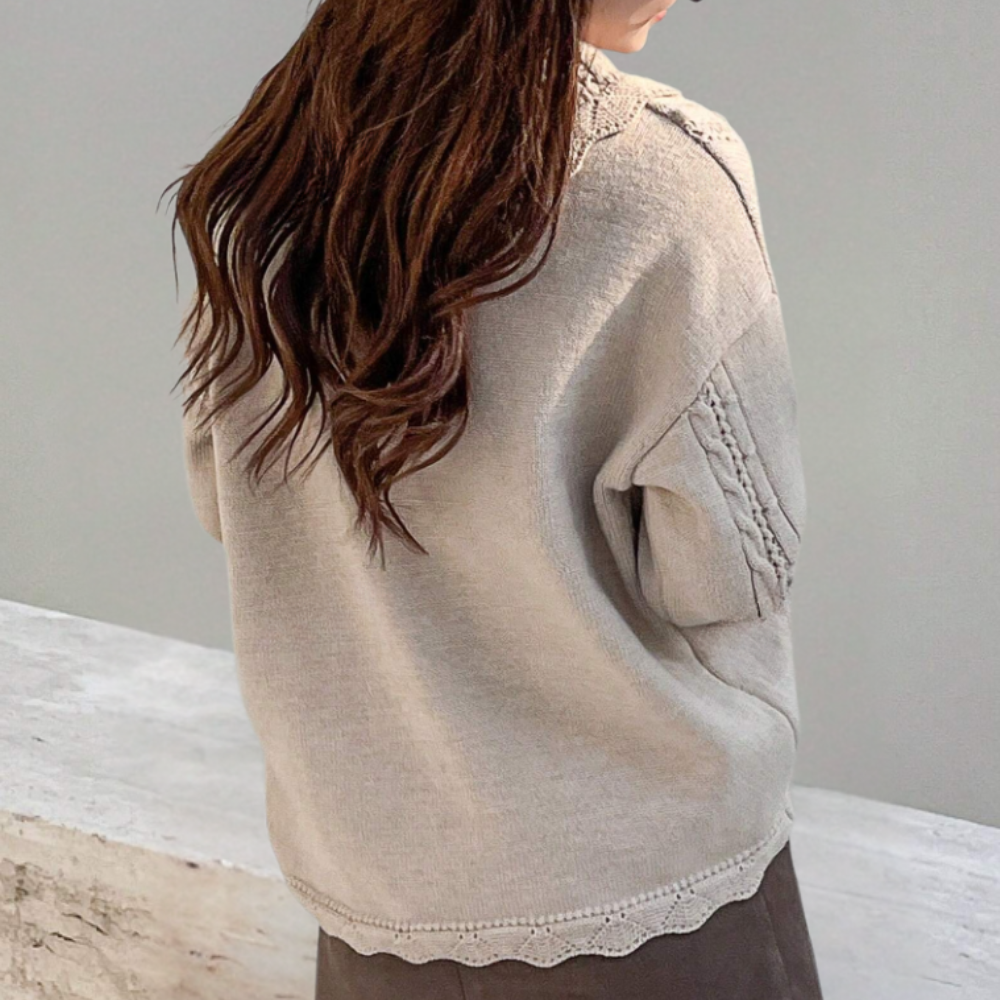 Knitted Flower Sweater for Women - Emma-State of Style