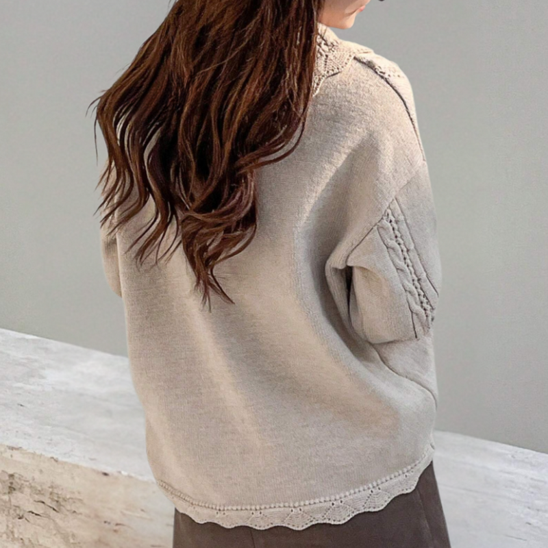 Knitted Flower Sweater for Women - Emma-State of Style