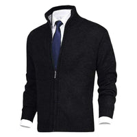 Knitted Jacket with Zip for Men - Theo-Black-XS-State of Style