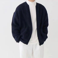 Knitted Jacket with Zip - Milan-Dark blue-XS-State of Style