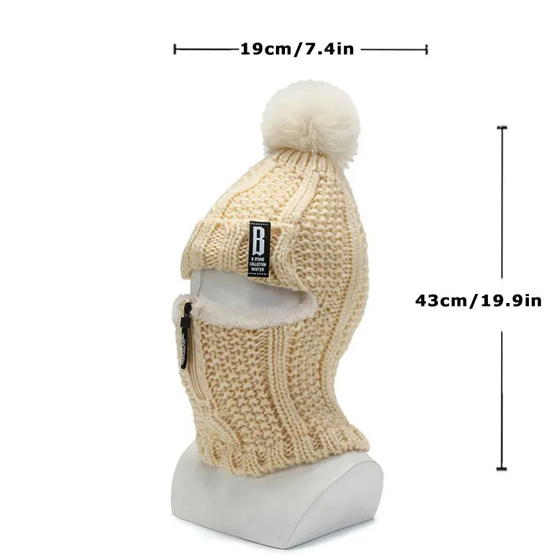 Knitted Ladies Balaclava - Amara-Red-State of Style