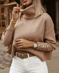 Knitted Ladies Sweater - Nova-Beige-S-State of Style
