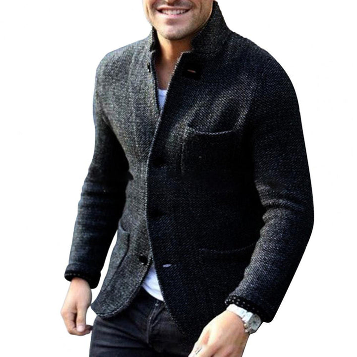 Knitted Men's Cardigan with Buttons - Sven-Black-S-State of Style