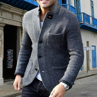 Knitted Men's Cardigan with Buttons - Sven-Black-S-State of Style