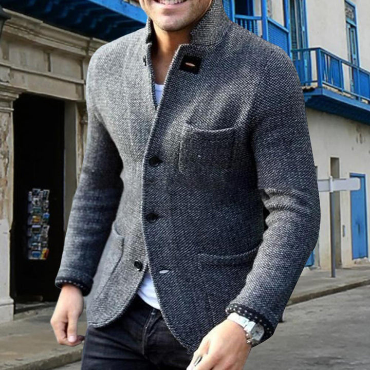 Knitted Men's Cardigan with Buttons - Sven-Black-S-State of Style