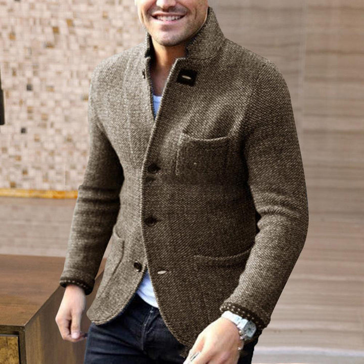 Knitted Men's Cardigan with Buttons - Sven-Black-S-State of Style