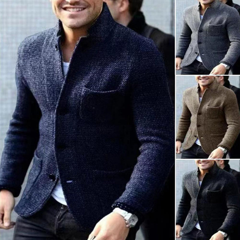 Knitted Men's Cardigan with Buttons - Sven-Black-S-State of Style
