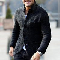 Knitted Men's Cardigan with Buttons - Sven-Black-S-State of Style