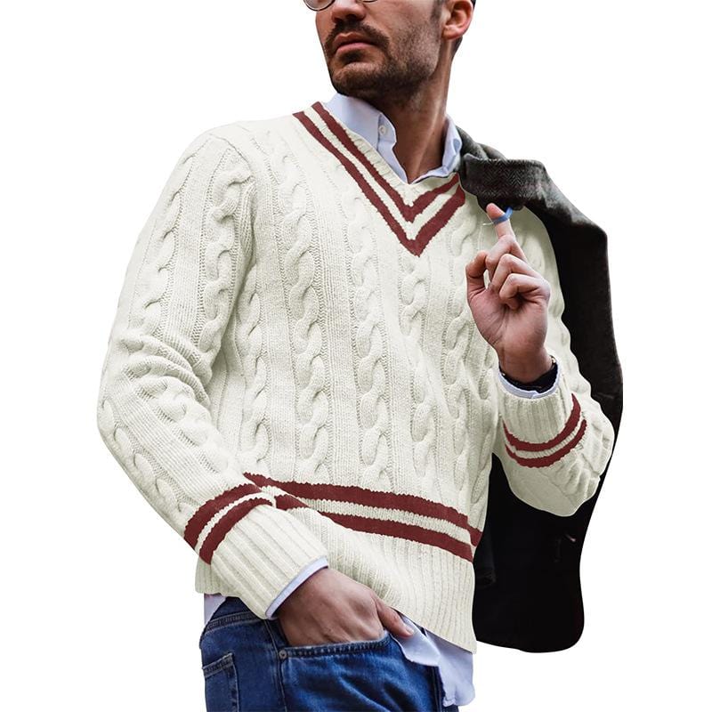 Knitted Men's Sweater - Noah-Beige-S-State of Style